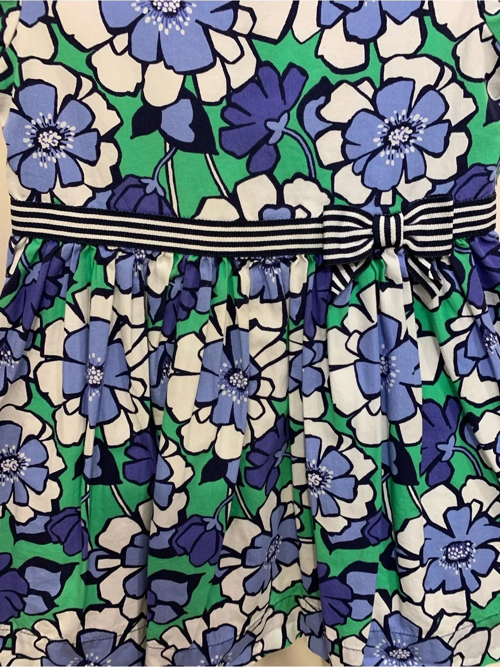 Gymboree Girls Spring Prep Line Blue Green Floral 2 Toddler Dress.         3787